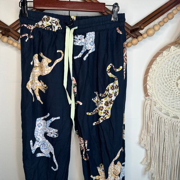 Anthropologie Leopard Print Flannel PJ Pants - Picture 1 of 4